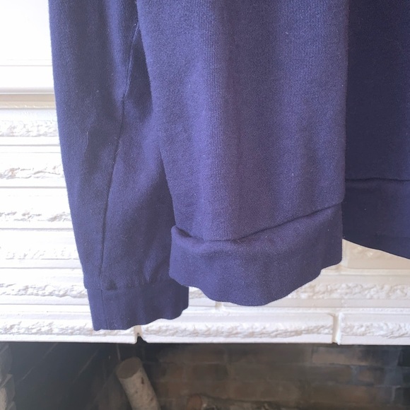 Soft Surroundings Navy French Terry Cotton Cold Shoulder Grommet Sweatshirt XL - Picture 10 of 10